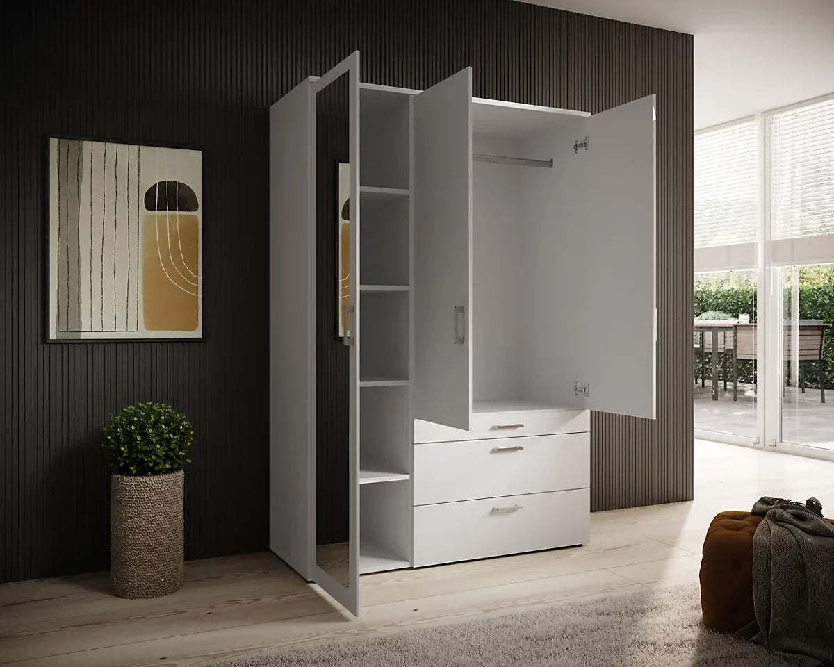 Vesala 3 Hinged Door Wardrobe with Mirror