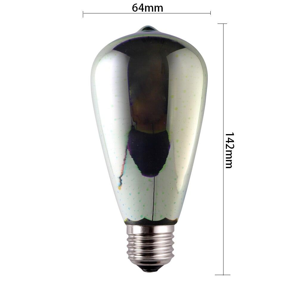 LED 3D Printed Firework Bulb Decorative Lamp Light E27 ST64