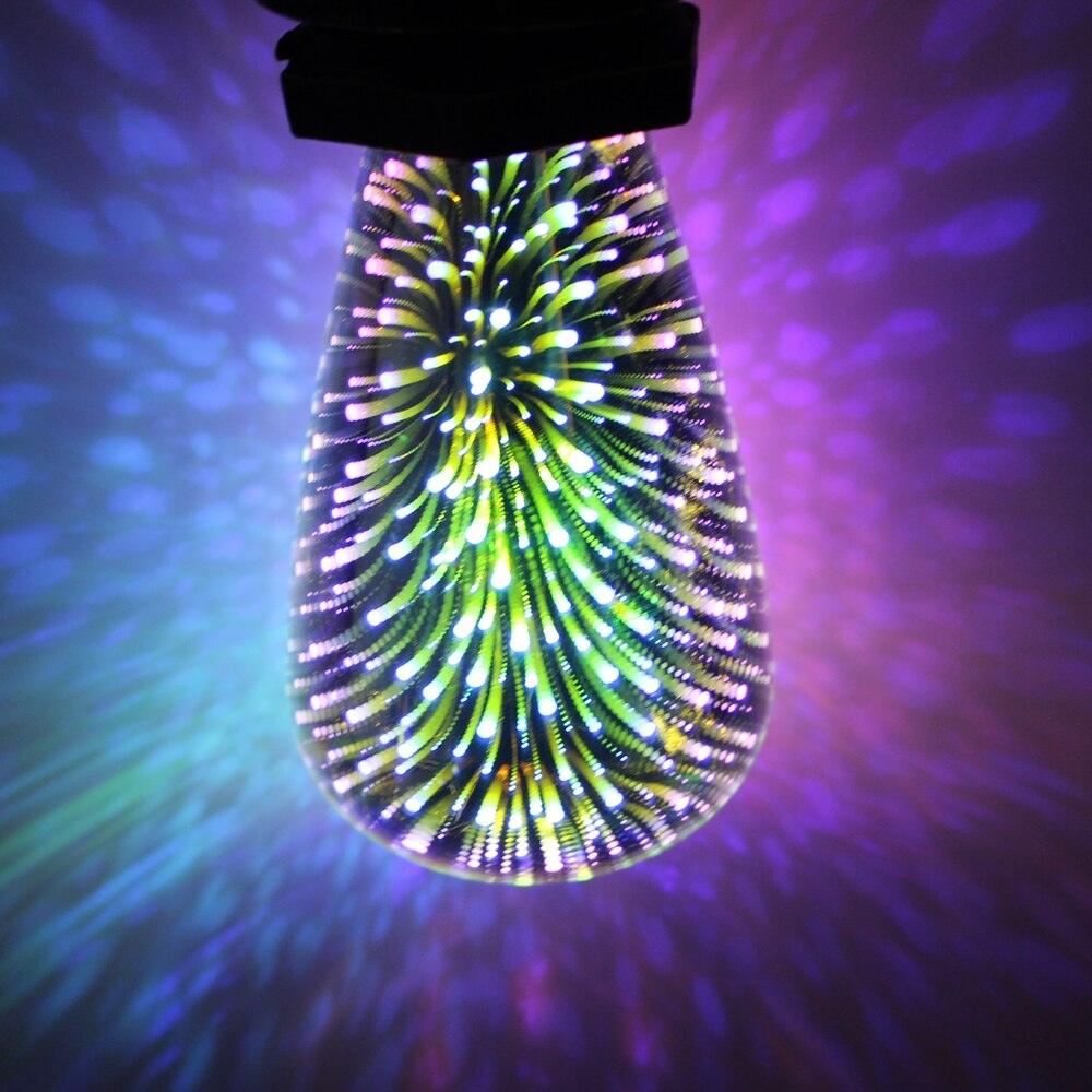 LED 3D Printed Firework Bulb Decorative Lamp Light E27 ST64
