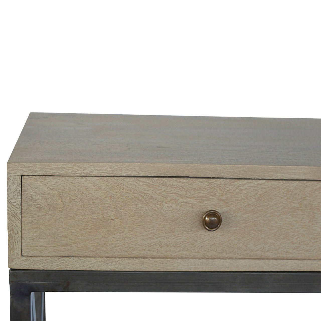 Mango Wood Console Table with Metal Base