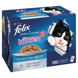Purina Felix As Good As It Looks Kitten Fish Selection in Jelly 12x100g