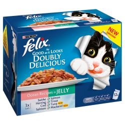Purina Felix Doubly Delicious Ocean Recipes in Jelly 12 Pack