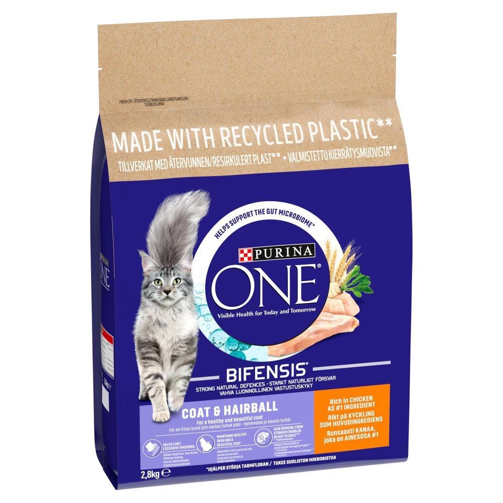 Purina One Adult Cat Coat&Hairball Chk 2.8kg