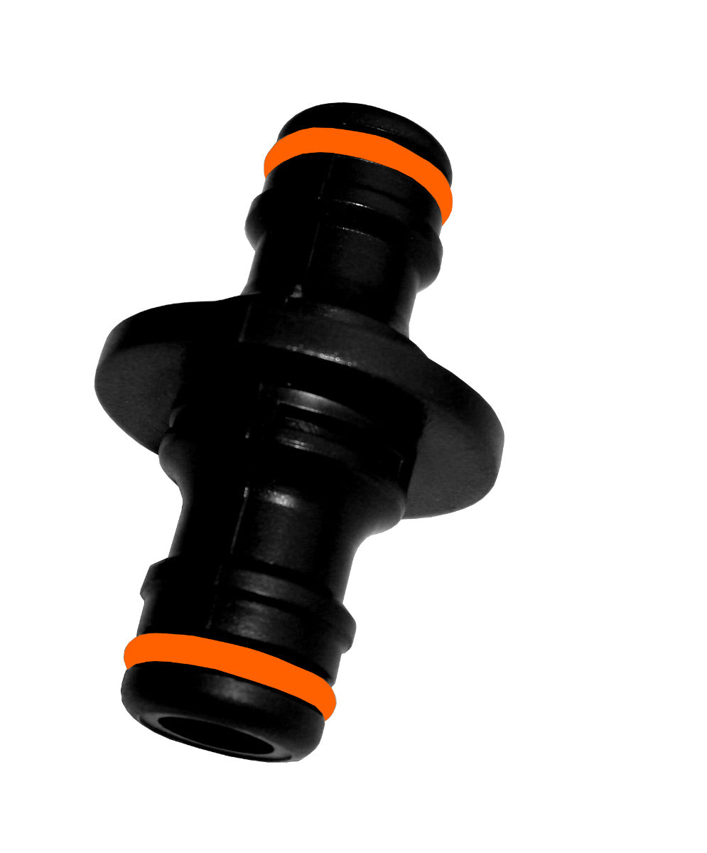 Two Way Connector Male Snap-On Joiner, Orange Black, Bradas for Garden Hose Pipe