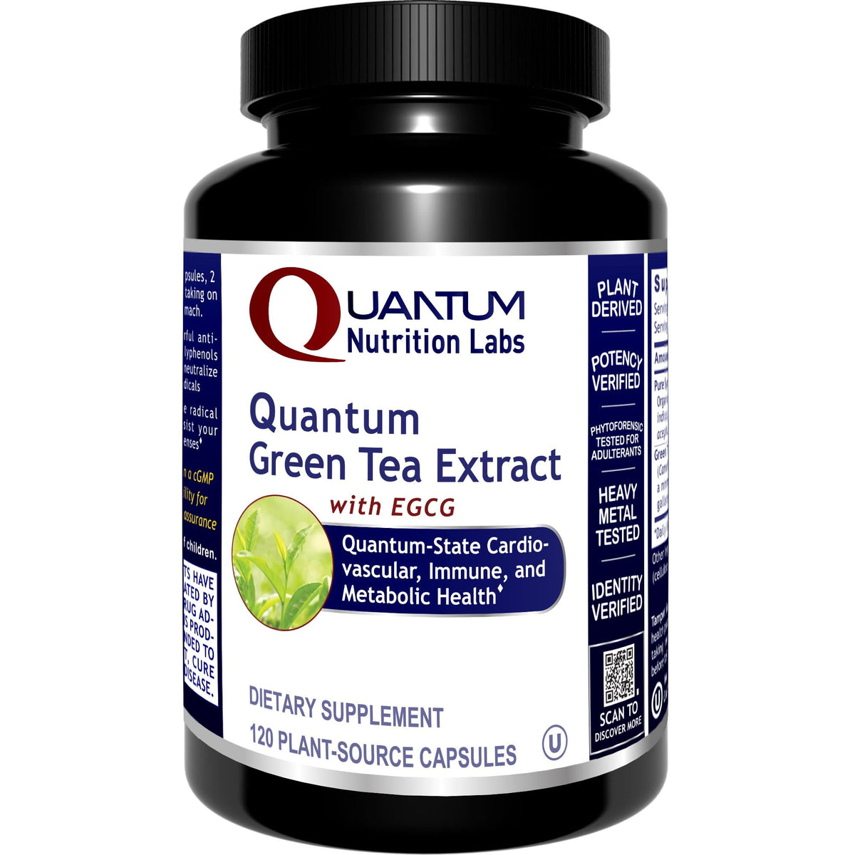 Quantum Green Tea Extract Pills - Camellia Sinensis EGCG Antioxidant Supplement | 120 Vegetarian Capsules