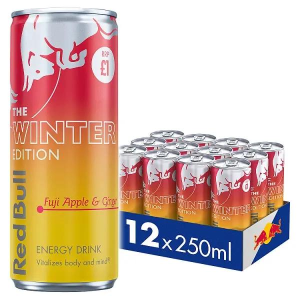 Red Bull The Winter Edition Fuji Apple & Ginger Energy Drink 12 x 250ml