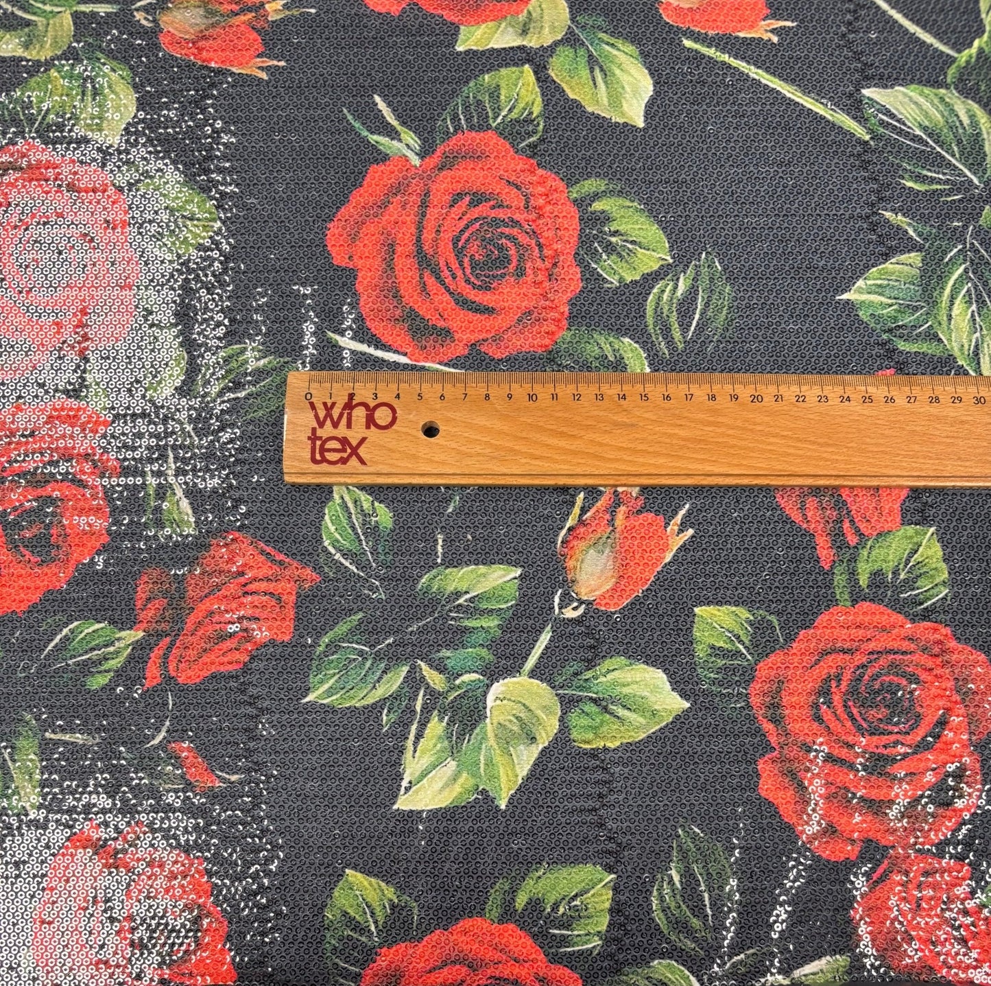 Red Rose Sequin Fabric for Dresses & Evening Wear