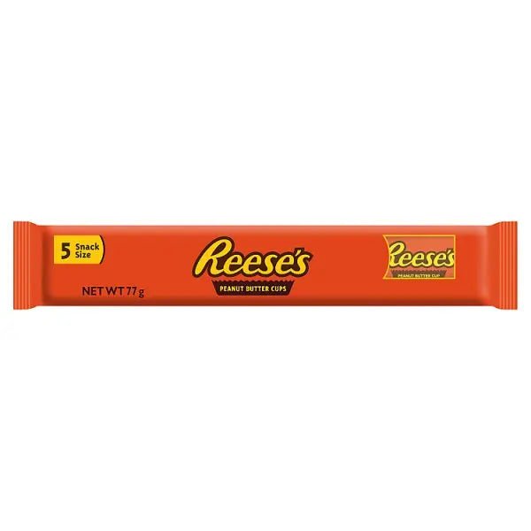 Reese's Milk Chocolate and Peanut Butter Cups, Multipack (5 Pack), 77g (Case of 18)