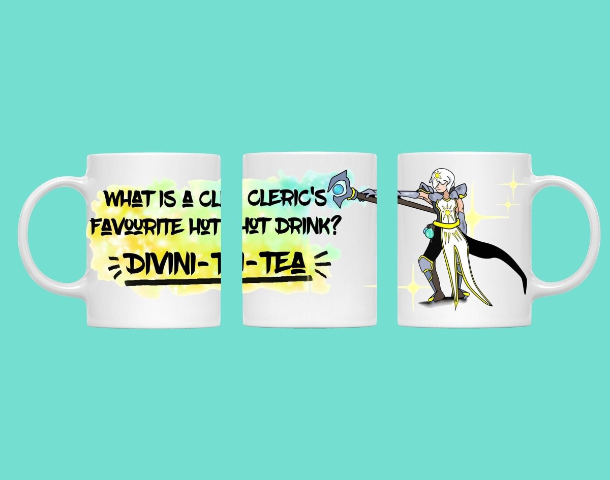 Clerics Favourite Drink Divini-tea Joke Cleric Dnd Mug