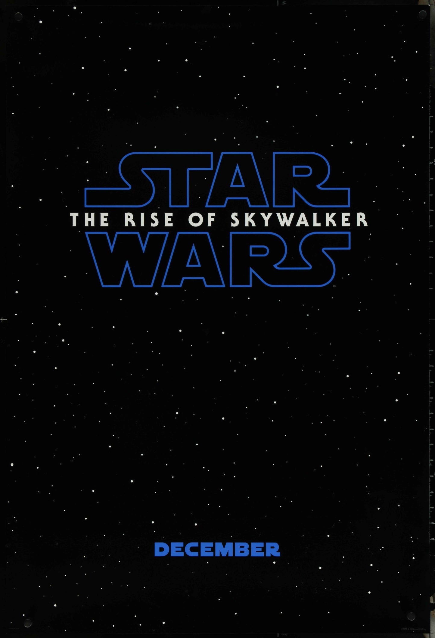 Star Wars: Rise Of Skywalker (2019) Original US One Sheet Movie Poster