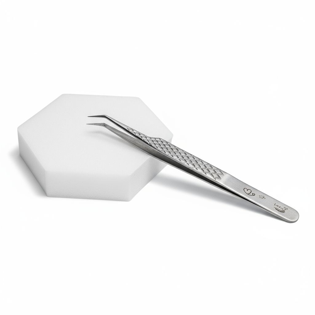 Angled Fibre Grip Volume Tweezers