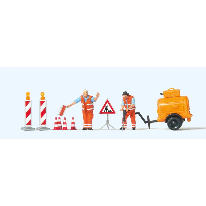 Road Workers (2) with Compressor Terrarium Figure 10754