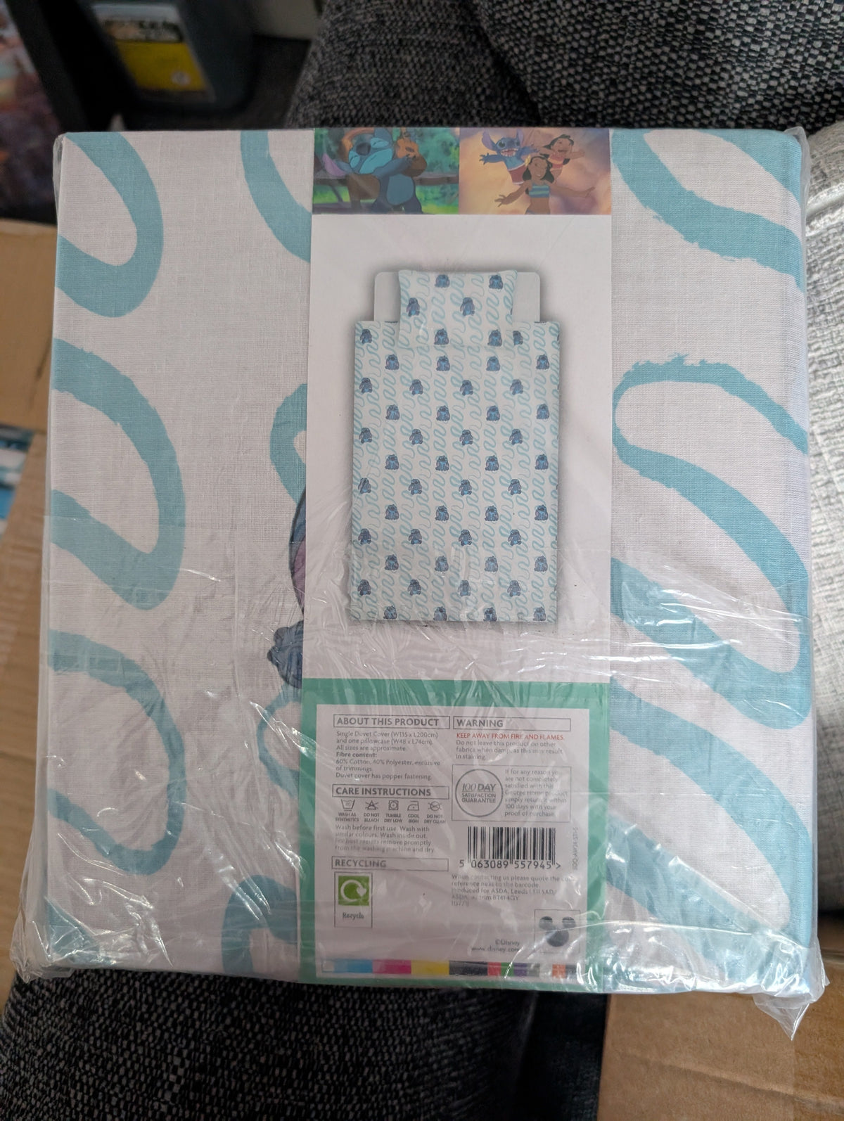 Disney Stitch Reversible Single or double Duvet Set – Cotton Rich