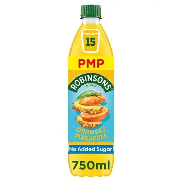 Robinsons Orange & Pineapple No Added Sugar Squash PMP 750ml (Case of 12)