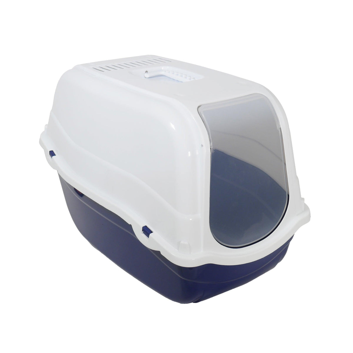 Rosewood Romeo Hood Cat Litter Box Blue Large