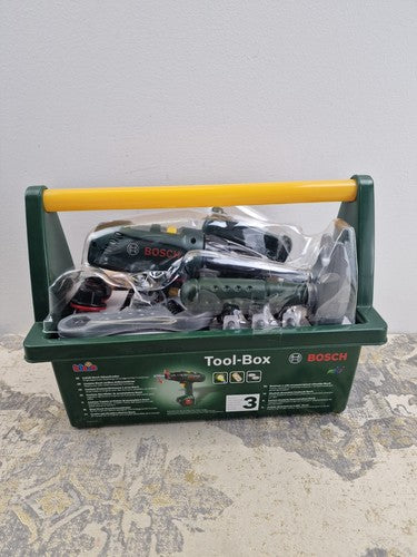 Theo Klein 8429 Bosch Tool Box, New but missing some bolts and screws, drill doesn't work, scruffy packaging
