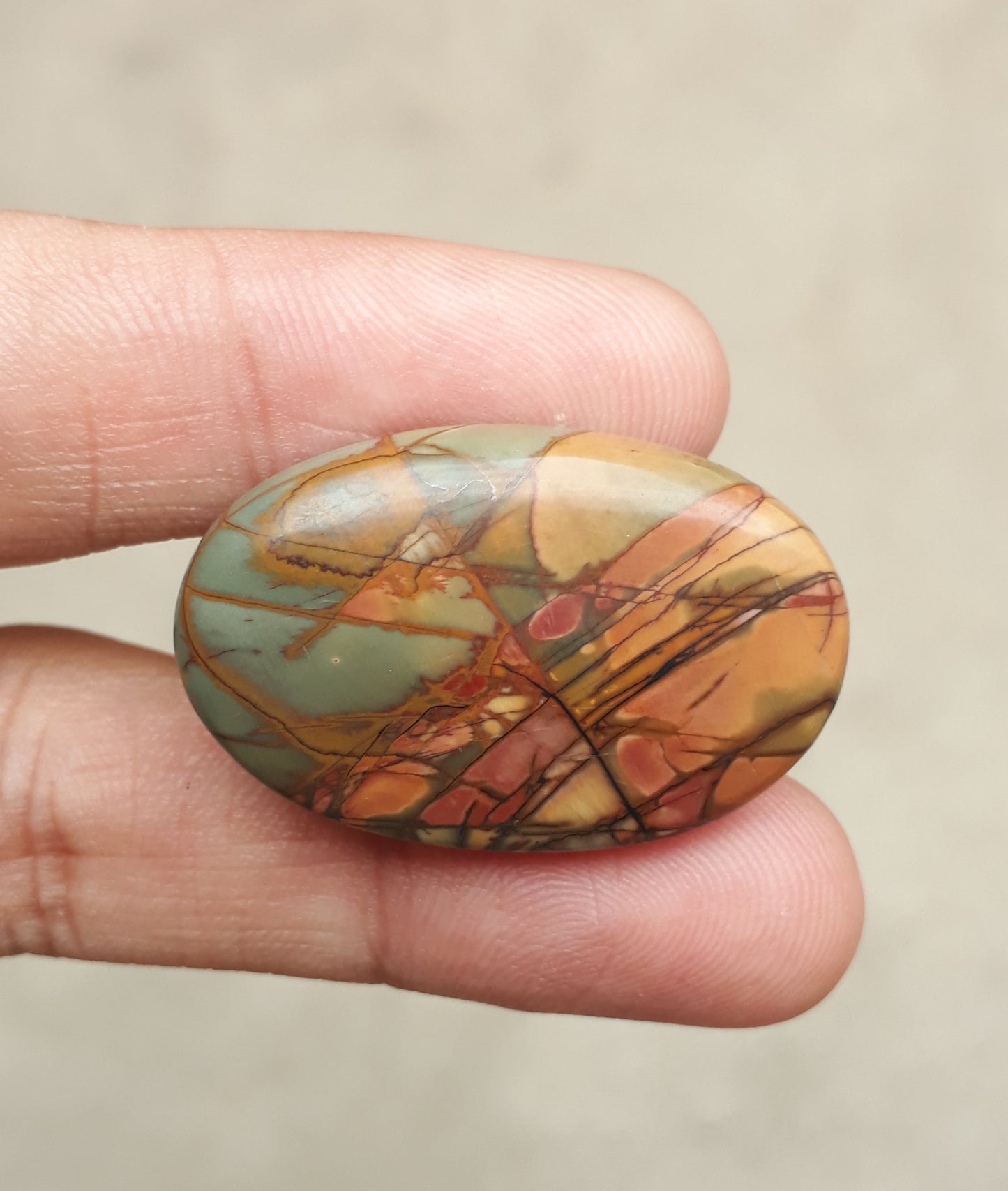 Jasper - Scenic Jasper Cabochon - 34x21mm