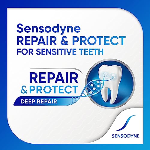 Sensodyne Repair and Protect Whitening Toothpaste – 3 x 3.4 oz for Sensitive Teeth & Cavity Prevention