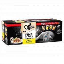 Sheba Fine Flakes Cat Pouches Poultry Collection in Jelly 40 Bulk Pack