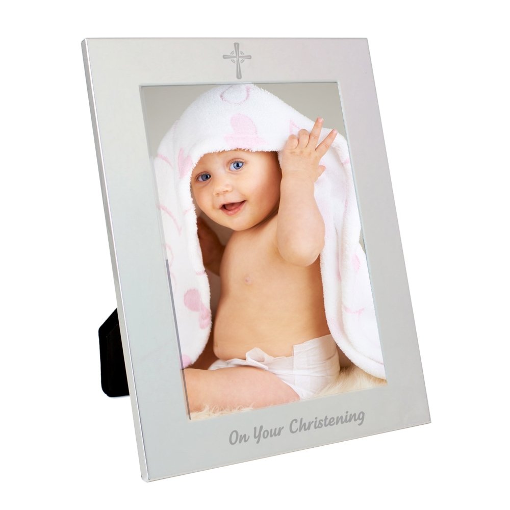 Silver 5x7 Inch Christening Photo Frame