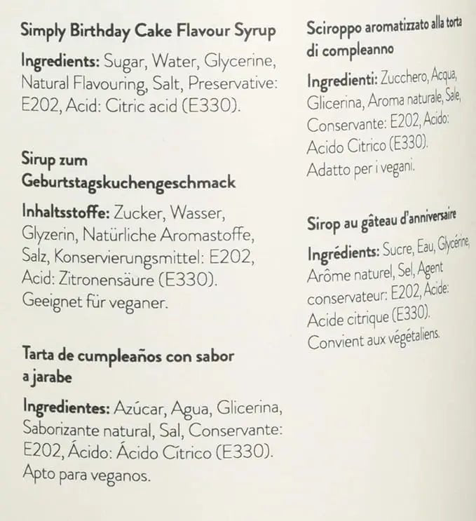 Simply birthday cake syrup
