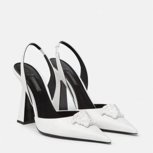 Slingback Heels with Embellishments.