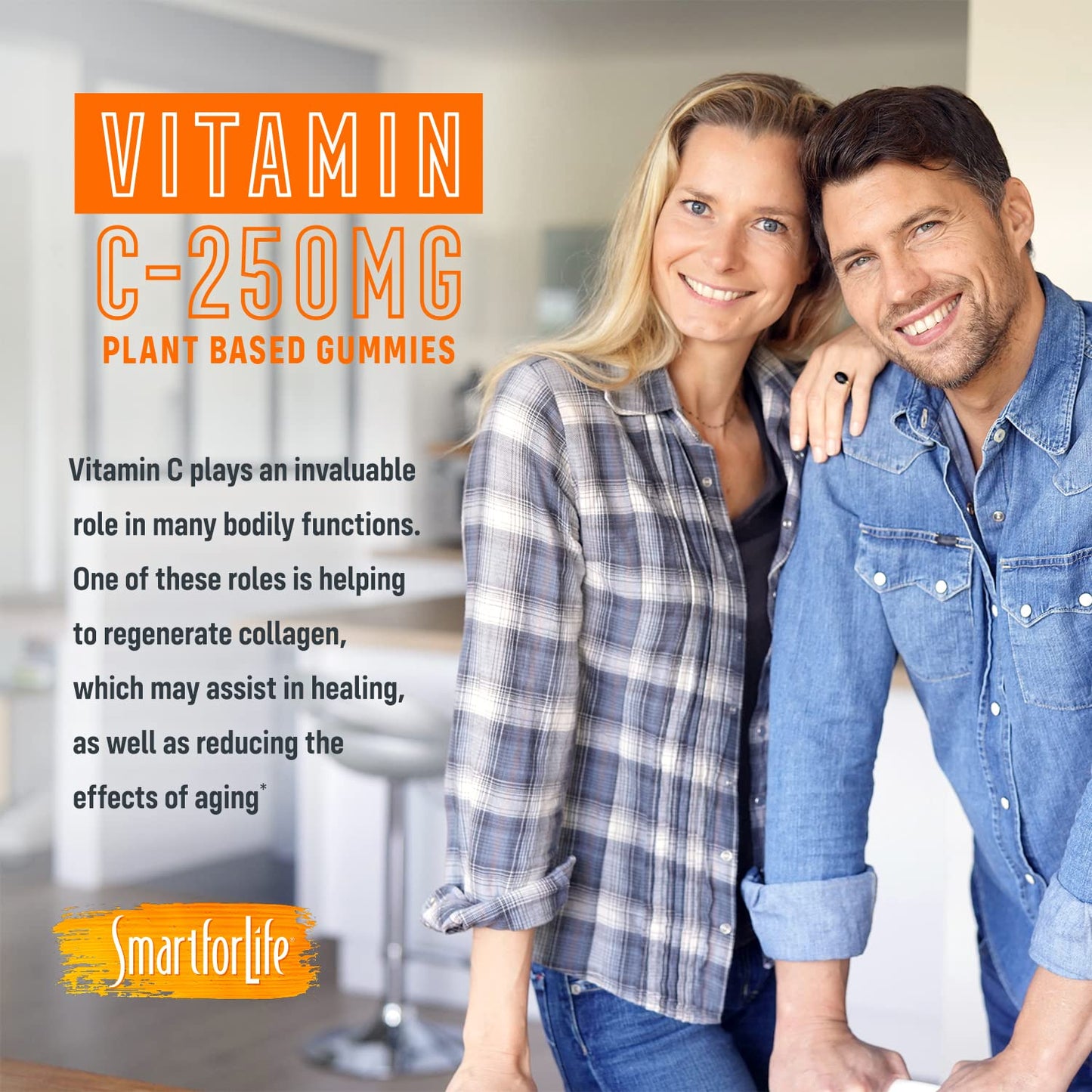 Smart for Life Vitamin C Gummies - Vegan Plant-Based Immune Support (60 Count)