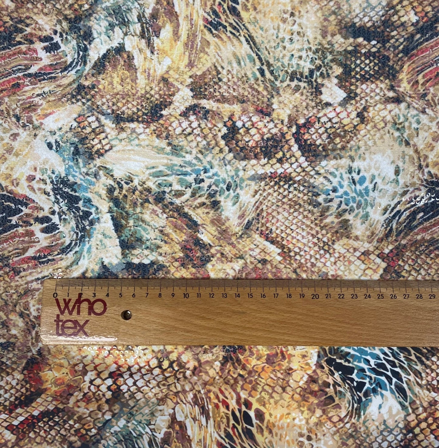 Brown Snake Sequin Fabric for Fashion Sewing