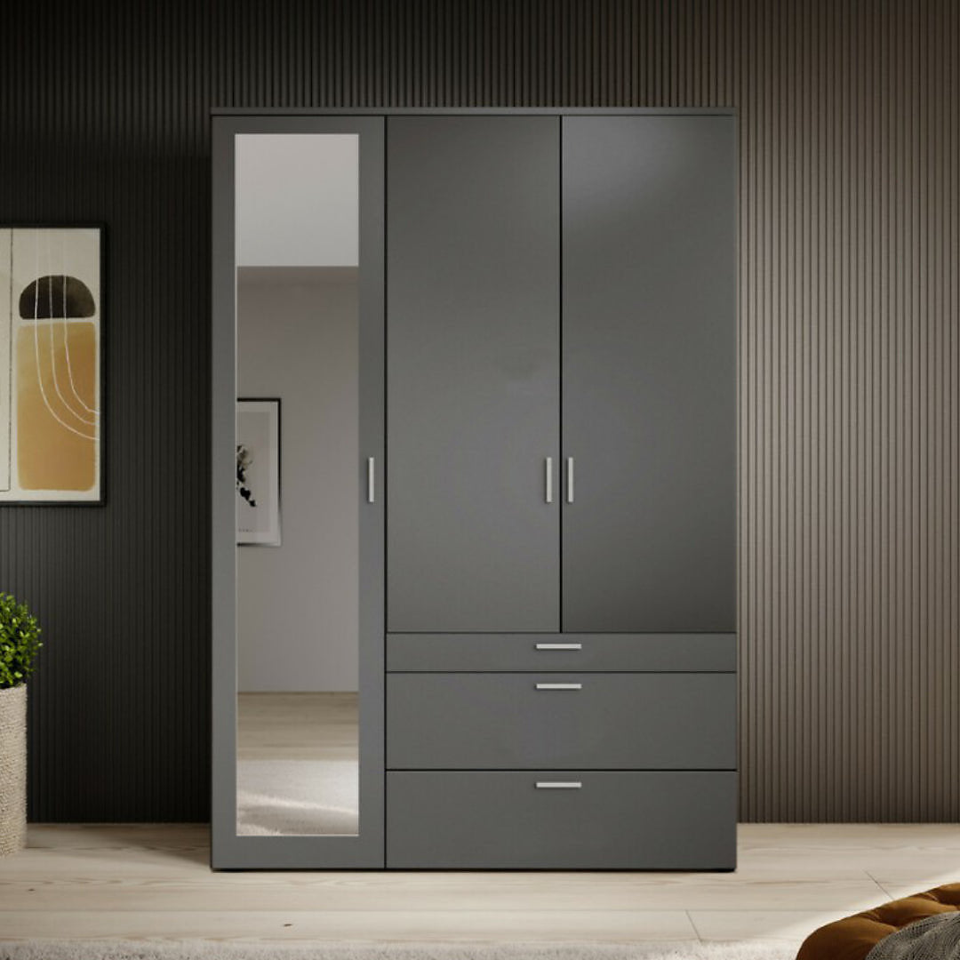 Vesala 3 Hinged Door Wardrobe with Mirror