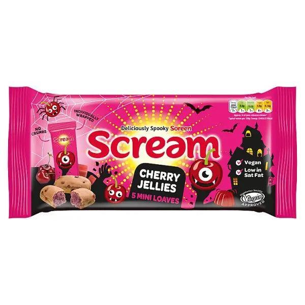 Soreen Scream Cherry Jellies Mini Loaves, Halloween Snack Bars 5 x 30g (Case of 8)