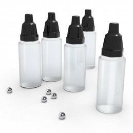 17ml Empty Paint Pots with Mixing Balls - 5pc | Green Stuff World