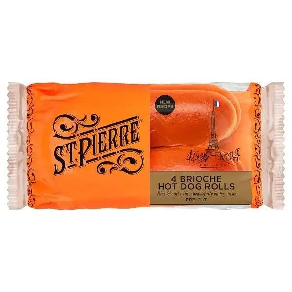 St Pierre 4 Pre-Cut Brioche Hot Dog Rolls