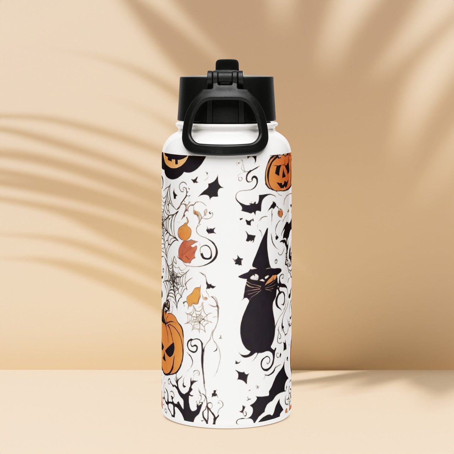 Stainless steel water bottle with a straw lid