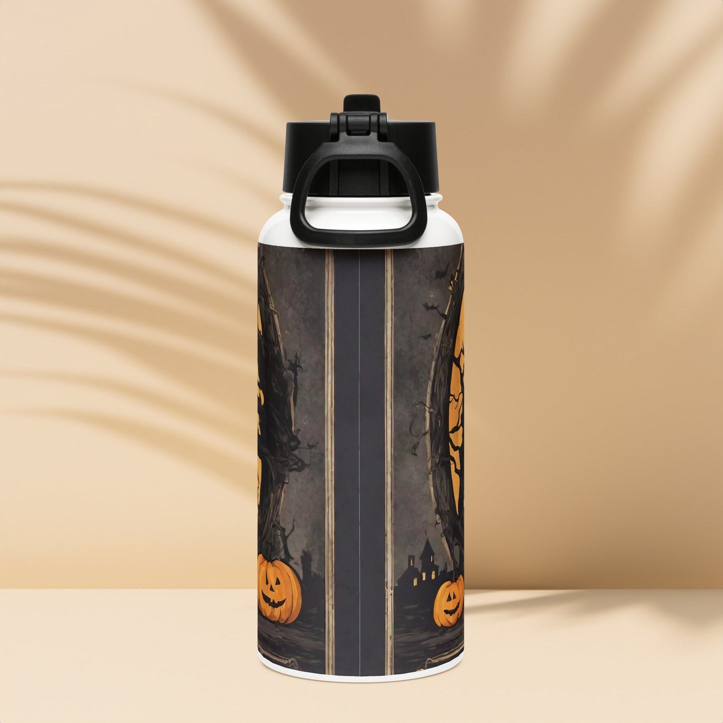 Stainless steel water bottle with a straw lid