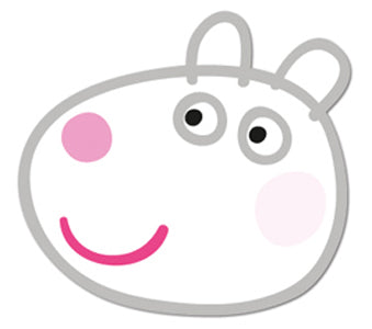 SMP124 Suzie Sheep Peppa Pig Six Pack Cardboard Face Masks With Tabs and Elastic