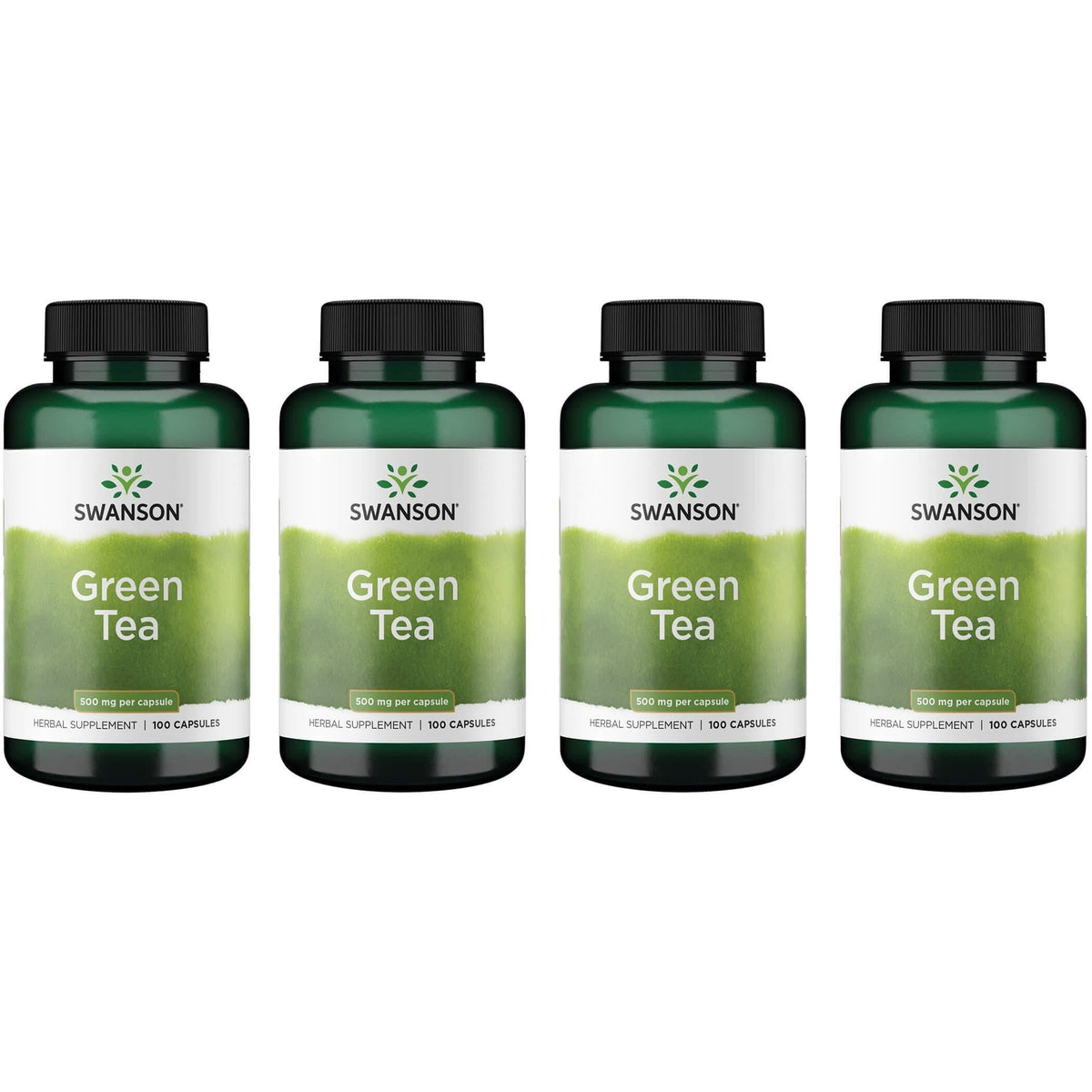 Swanson Green Tea Extract Supplement – 500 mg – 100 Capsules (4 Pack)