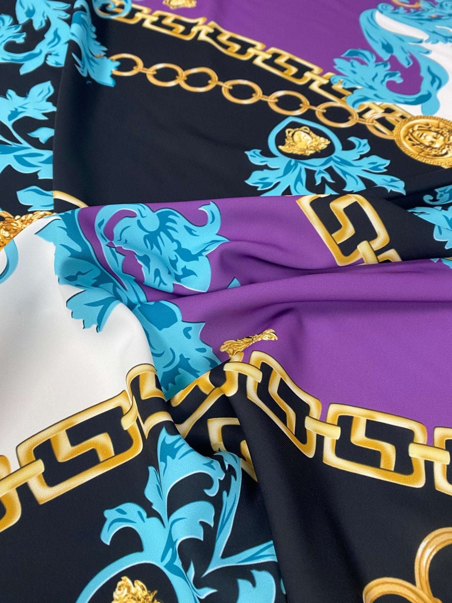 Swirl Pattern Crepe Fabric Sold by Metre