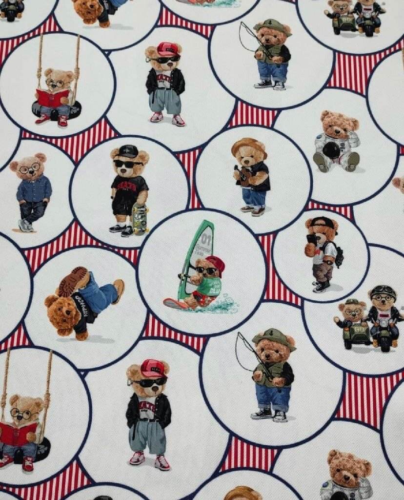 Teddy Bear Pattern Fabric Sold by Metre
