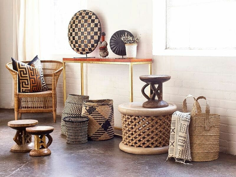 African Kuba cloth cushion 50x50cm (cw1)