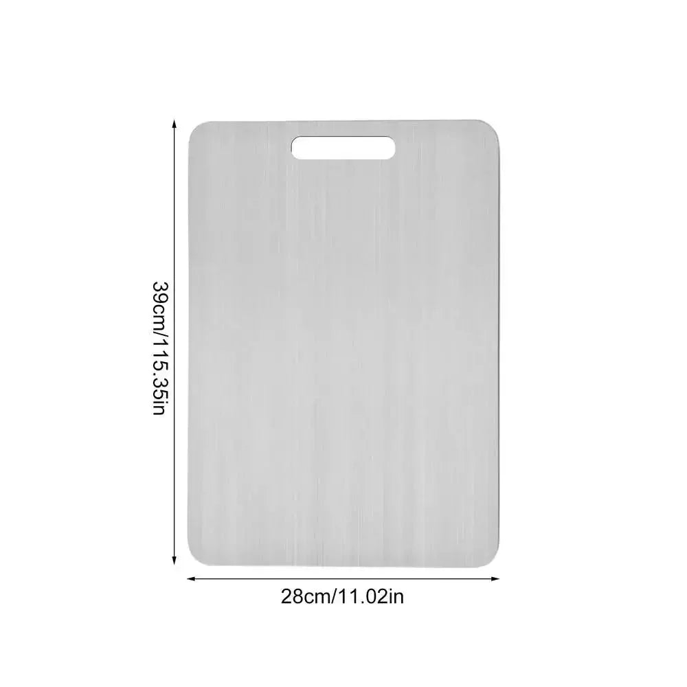 Titanium Stainless Steel Cutting Board – 304 Food Grade Thickened Double-Sided Chopping Board for Kitchen, Fruit & Meat