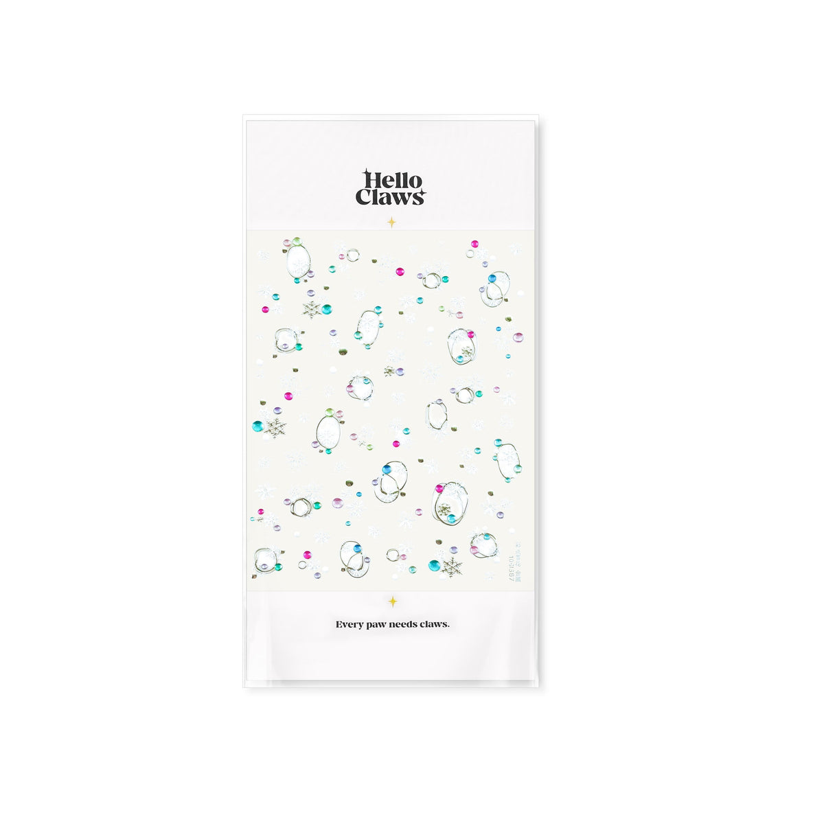 Hello Claws | Silver Snow Nail Deco Sticker