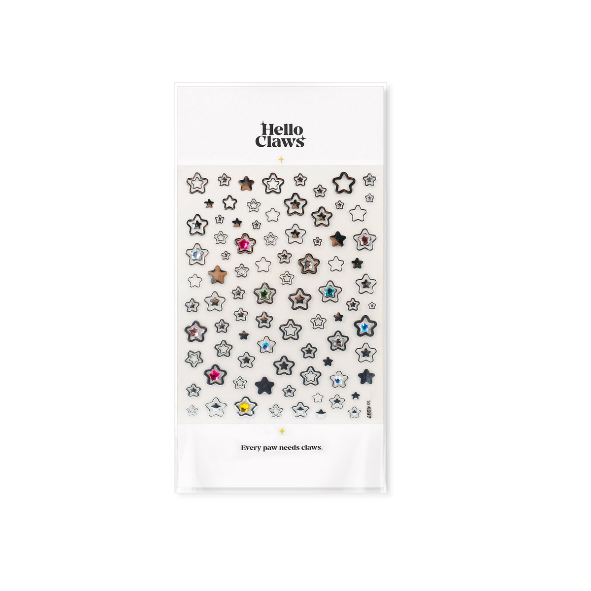 Hello Claws | Silver Star Heart 5D Nail Deco Sticker