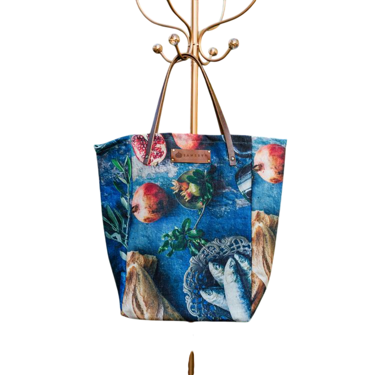 Shopper Tote - Fish & Pomegranate