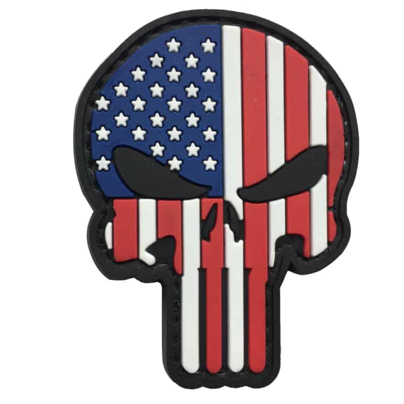 TPB Punisher Skull US Flag Cut Out Patch