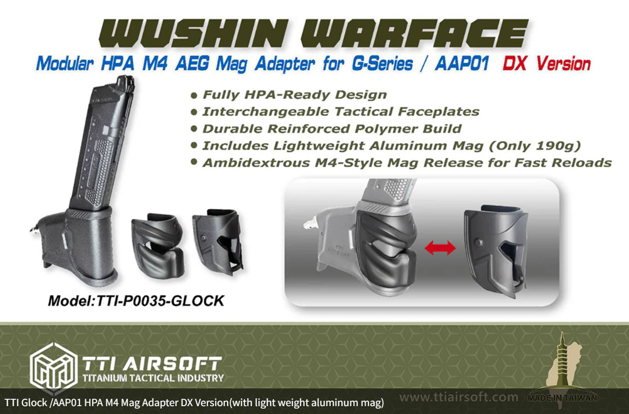 TTI G-series / AAP01 HPA M4 Mag Adapter DX Version (with light-weight aluminium mag)
