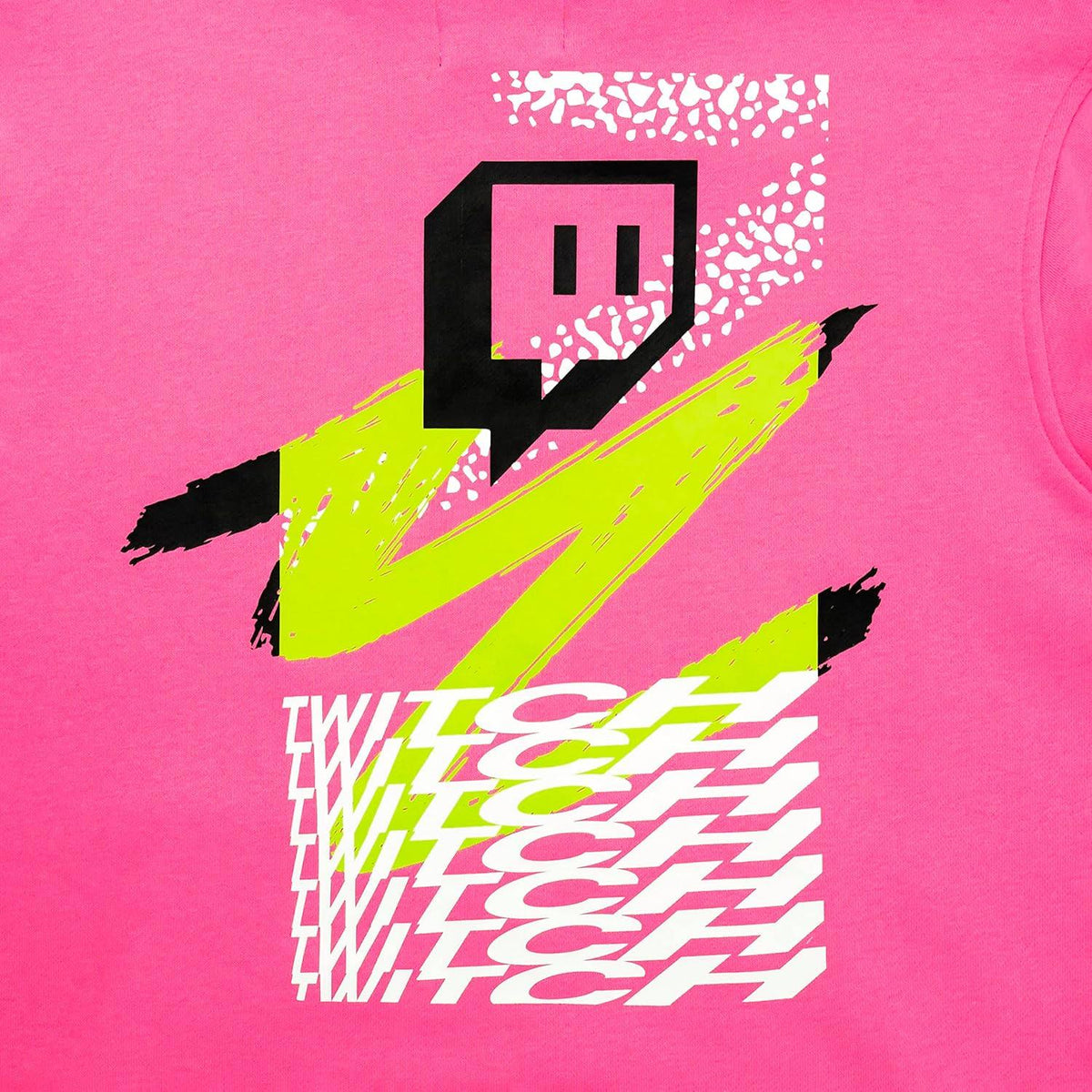 Twitch Hoodie Sweatshirt Pink hooded with Print on Both Sides - XL