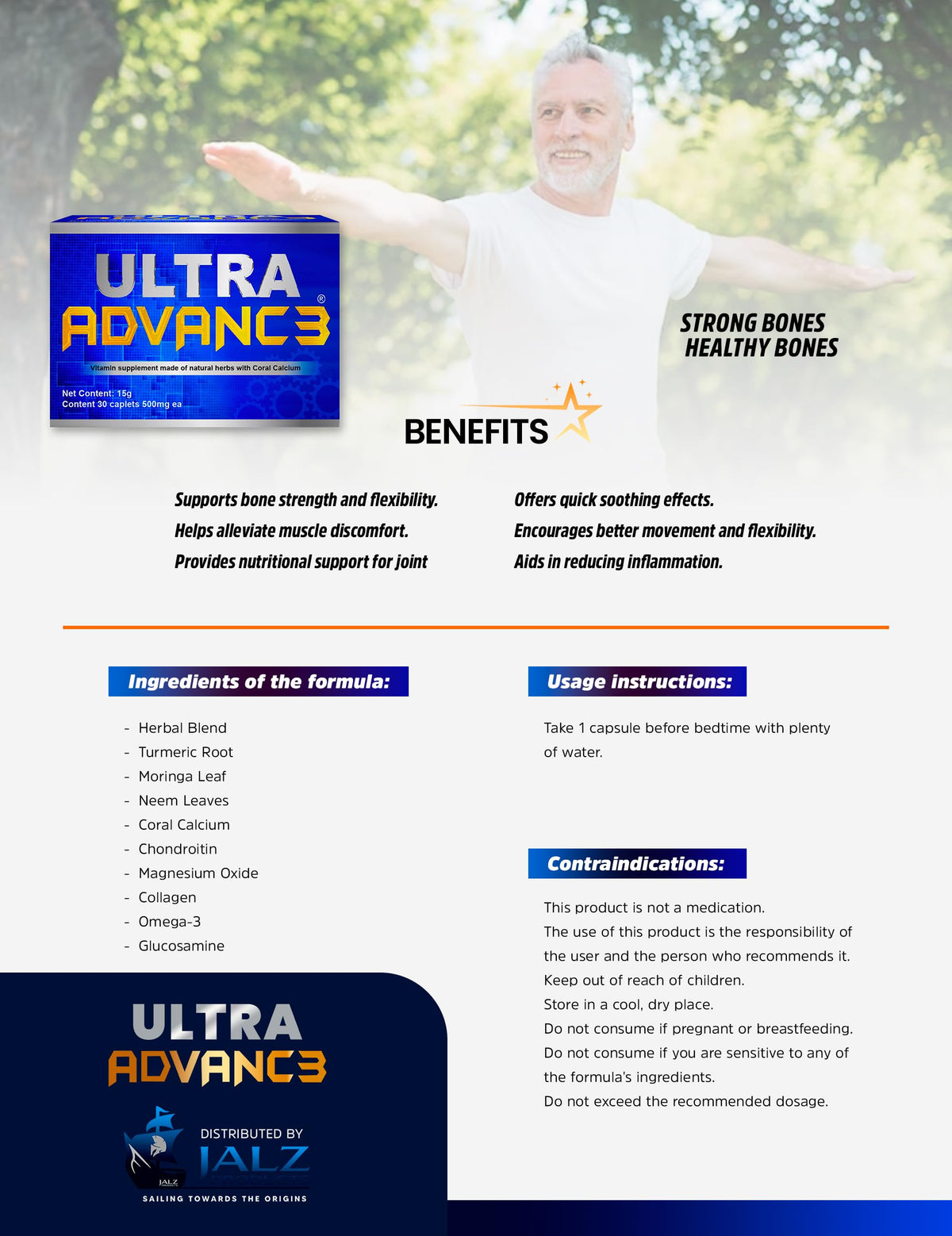 Ultra Advance 3 - Original Blue Herbal Capsules