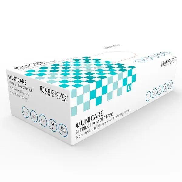 Unicare Blue Nitrile Powder Free Gloves - unit (Large)