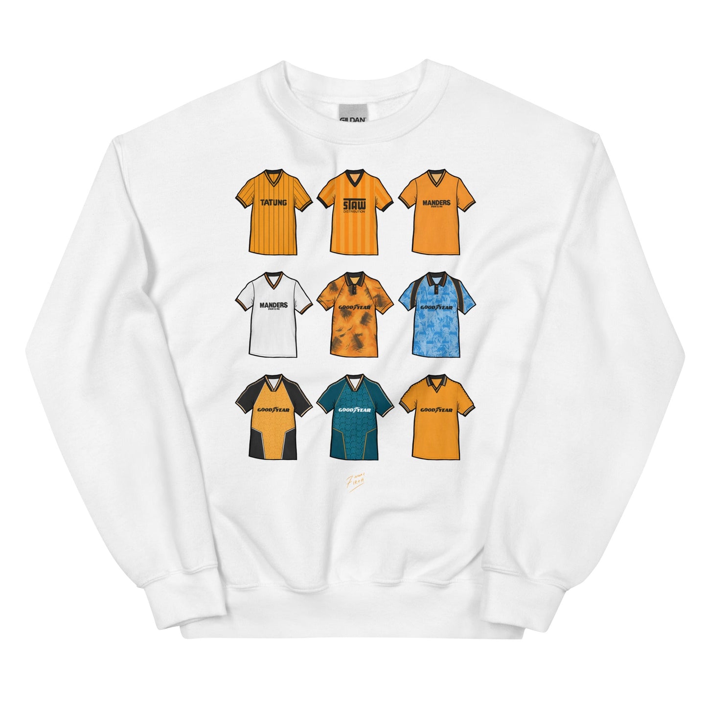 Wolverhampton Retro Shirts Unisex Themed Sweatshirt (9 Classic Shirt Artwork)
