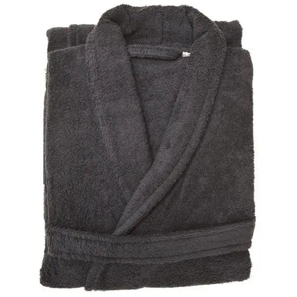 Unisex Shawl Bathrobe S/M Charcoal 2 Pack